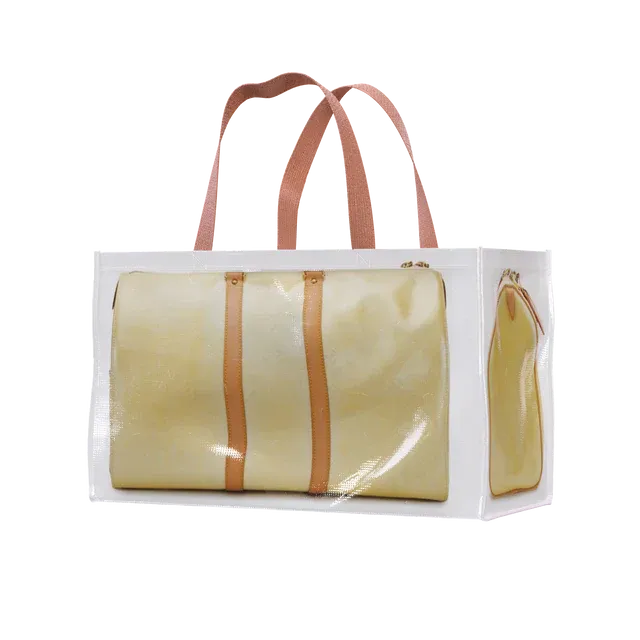 TITA ELVIE duffle Grocery Bag, yellow  canvas, large